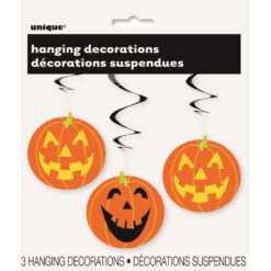 Pumpkin Print Hanging Swirl 26" 3CT