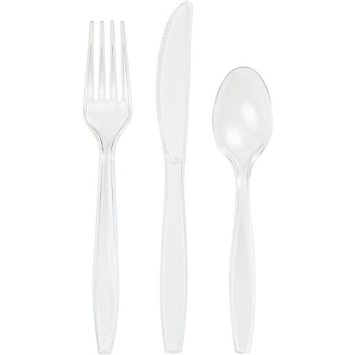 Clear Cutlery Premuim Astd 24Ct