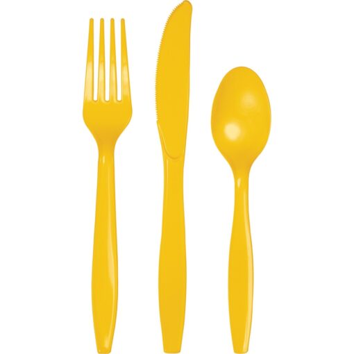 Sb Yellow Cutlery Astd 24Ct