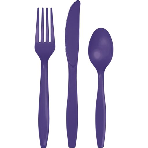 Purple Cutlery Astd 24Ct