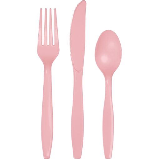 Classic Pink Cutlery Astd 24Ct