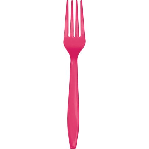 Hot Magenta Cutlery Forks 24Ct