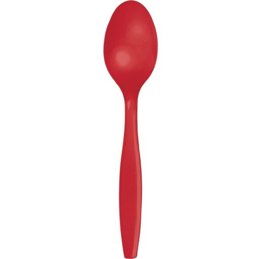 Classic Red Cutlery Spoons 24Ct