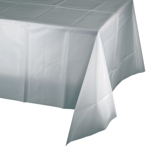 S Silver Tablecover 54X108 Plastic