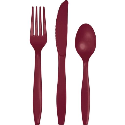 Burgundy Cutlery Astd 24Ct