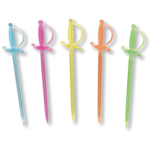 Sword Party Picks Neon Colors Astd 36Ct