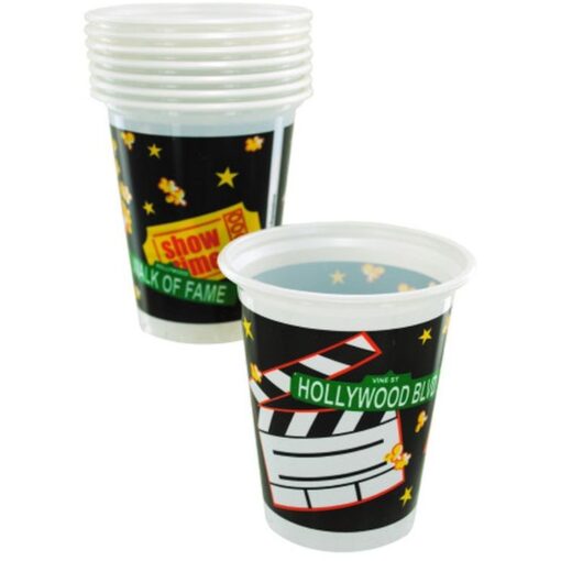 Lights Camera Action Cups Pl 16Oz 8Ct