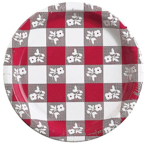 Red Gingham Plates 7&Quot; 8Ct