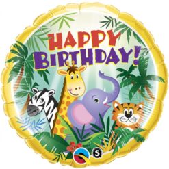 18" RND Jungle Friends Bday Foil BLN