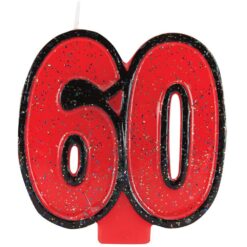#60 Red Glitter Candle