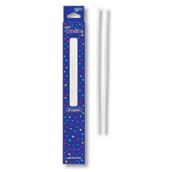 Skiny Party Candles White 7.75"