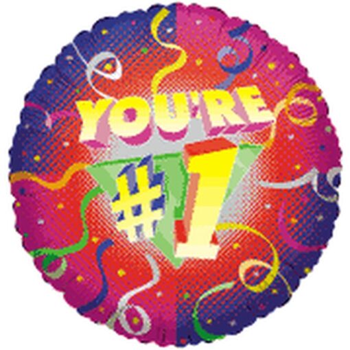 18&Quot; Rnd You'Re #1 1S Foil Balloon