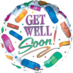 18" RND Get Well w/Bandages Foil BLN