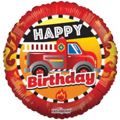18" RND Fire Truck Birthday BLLN