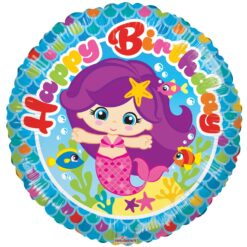 18" RND Mermaid Birthday BLN