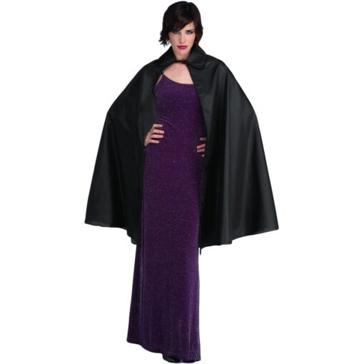 Cape Black Taffeta Adult 45&Quot;