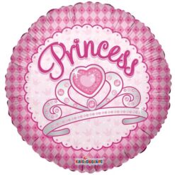 18" RND Princess Tiara Pink Balloon