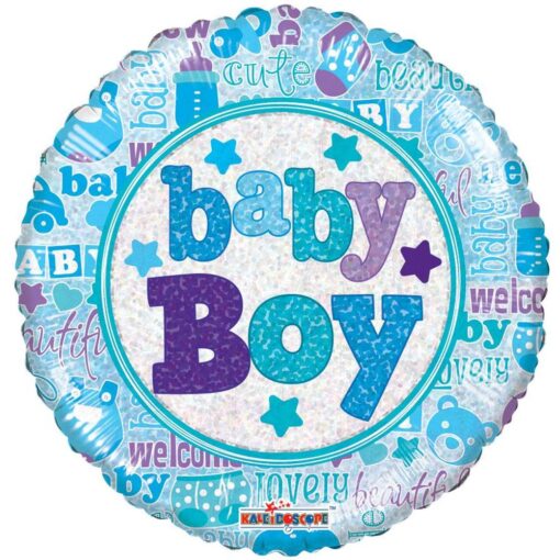 18&Quot; Rnd Baby Boy Hologram Blln