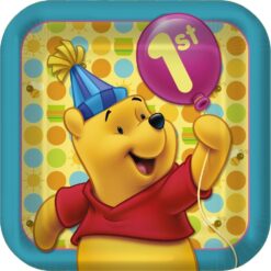 Pooh's 1st Birthday Plates 9" 8CT