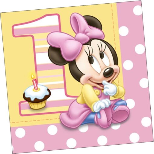 Minnie'S 1St Birthday Napkins Lunch 16Ct