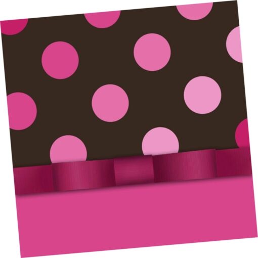 Pink And Chocolate Napkins Lunch 16Ct