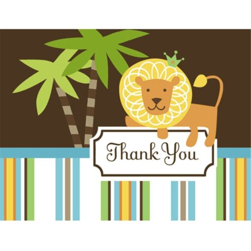 King Of Jungle Thank You Notes 8Ct