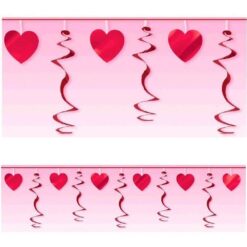 Heart Foil Swirl Garland 12FT