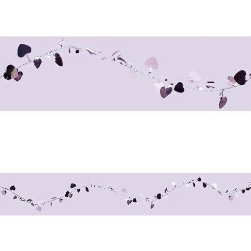 Hearts Foil Wire Garland Pink 12Ft