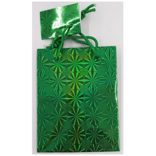 Green Holographic Gift Bag, Jewelry