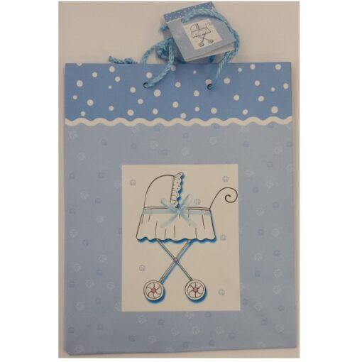 Blue Stroller Printed Gift Bag, Medium