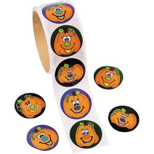 Jack-O-Lantern Stickers 100Ct Roll