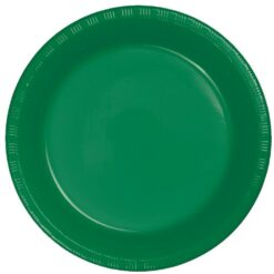 E Green Plate Plastic 7"