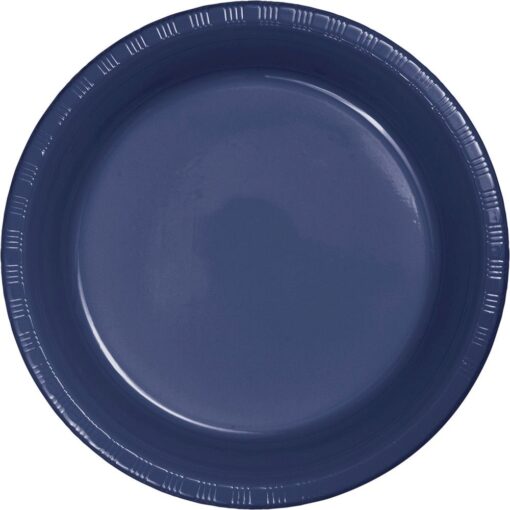 Navy Plate Plastic, 10&Quot; 20Ct