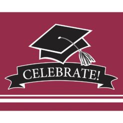 Burgundy Grad Invitations 25CT