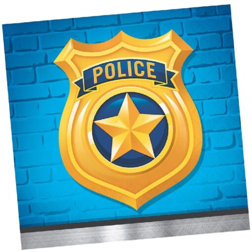 Police Party Napkins Beverage 16Ct