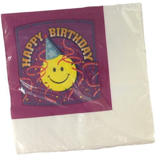 Smiley Birthday Napkins Lunch 16Ct