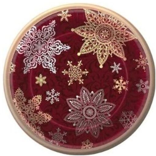 Shimmery Snowflakes Plates 7&Quot; 8Ct