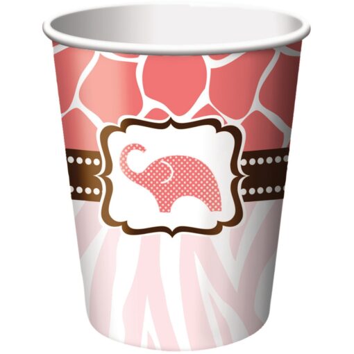 Wild Safari Pink Cups Hot/Cold 9Oz 8Ct