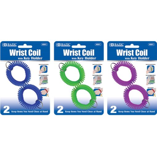 Wrist Coil W/Key Holder Astd (2/Pack)