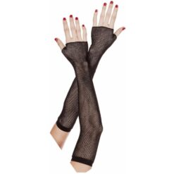 Fishnet Fingerless Gloves Black