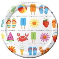 Sunshine Stripes Icons Plates 7" 8CT
