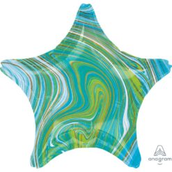 19" STR Blue-Green Marblez Balloon