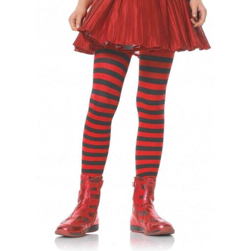 Red/Black Striped Tights Ch Xl(11-13)