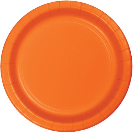 Orange Plate Paper 9&Quot; 24Ct