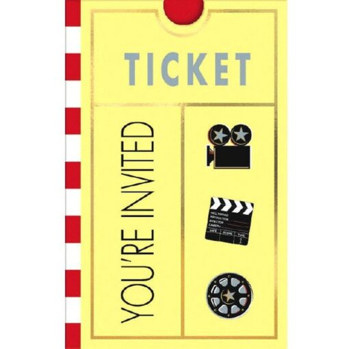 Movie Night Invitations 8Ct