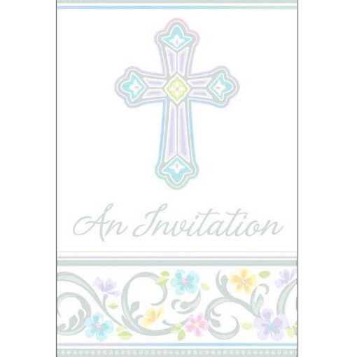 Blessed Day Folded Invites 8Ct