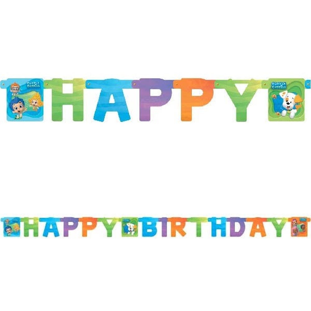 bubble guppies happy birthday banner
