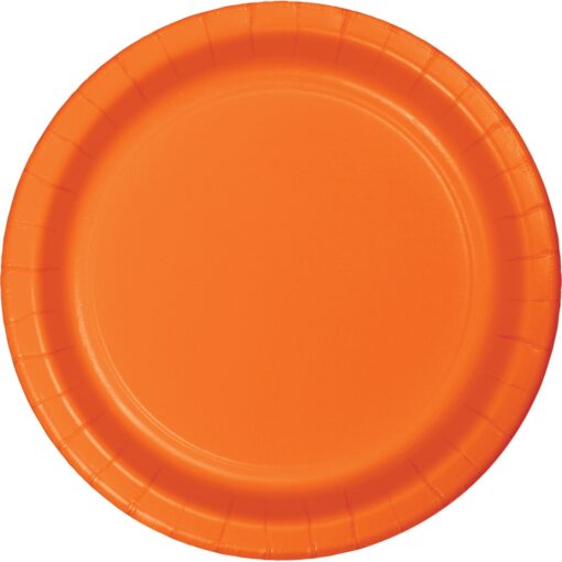 Orange Plate Paper Rnd, 10&Quot; 24Ct