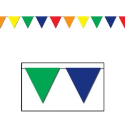 Outdoor Pennant BNR 18"x30' Multi Color