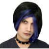 Goth Brother Wig Black w/Blue